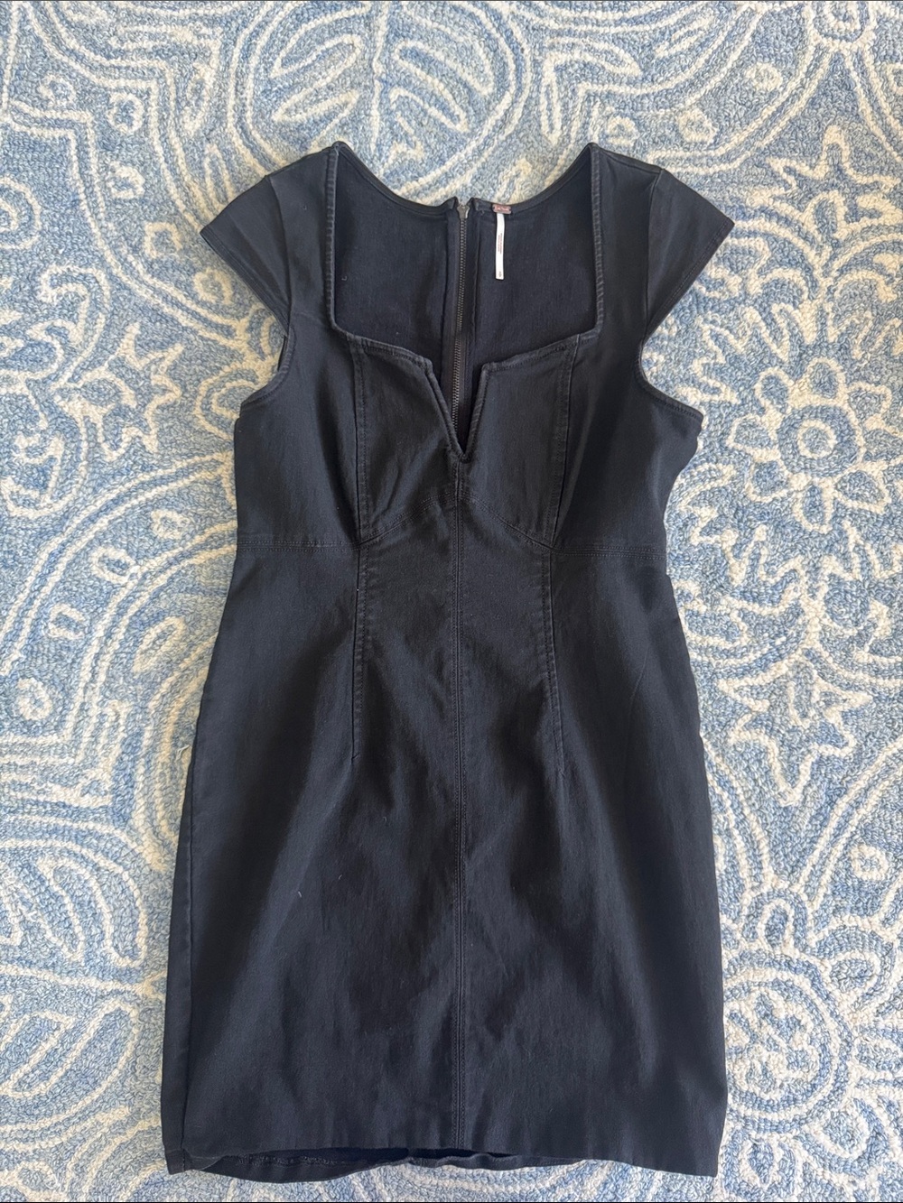Free People Black Cap-Sleeve Mini Dress